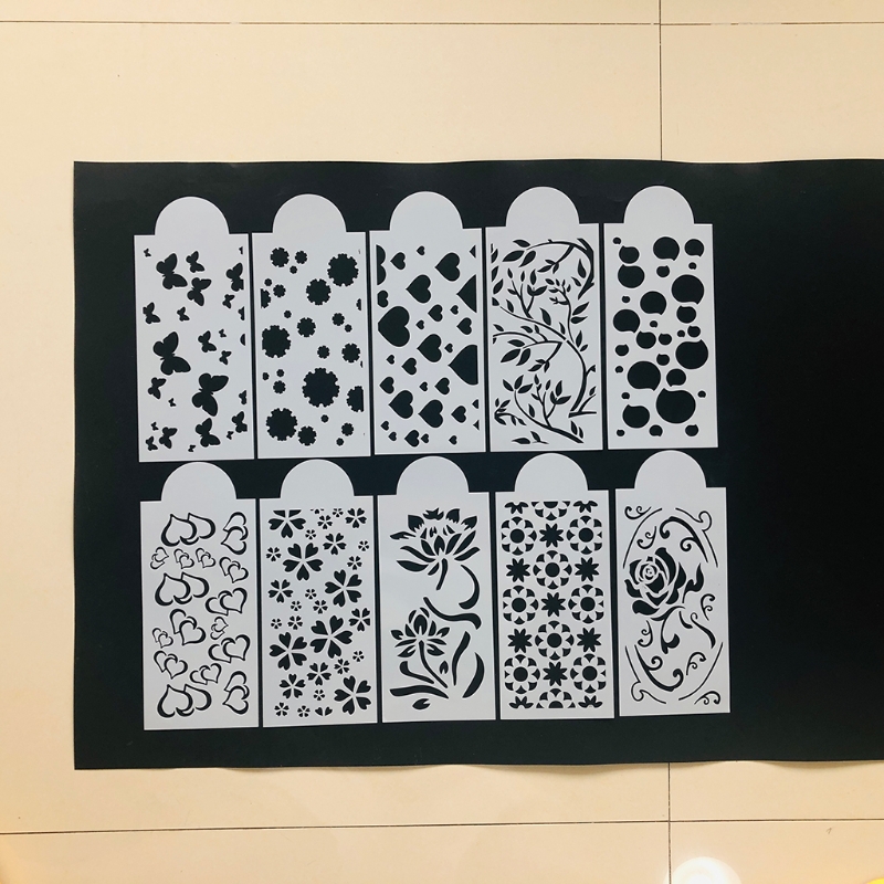 10pcs DIY Heart Rose Drawing Stencils Templates Embossing Paper Card Painting Scrapbooking Stamp Album Decoration 87HA