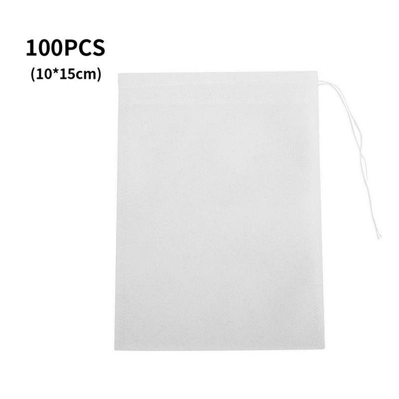 100 Pcs Empty Tea Bags For Tea Bag Infuser With String Heal Seal 5.5 x 7CM Sachet Filter Teabags Flower Tea Strainers Paper Bags: 10x15cm