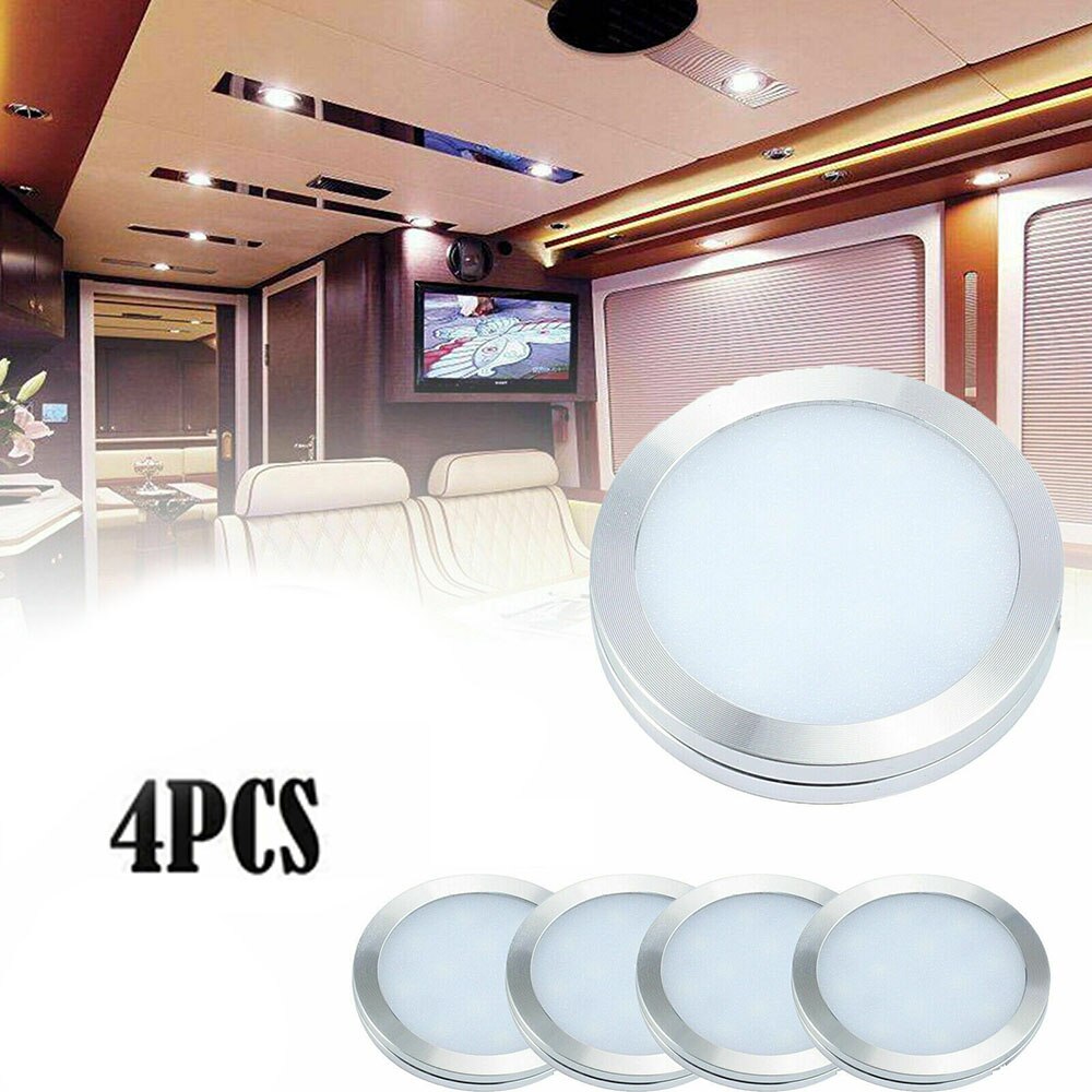 12V 2.5W LED Recessed Down Light Interior Roof Ceiling Light Round Wall Lamps Cabinet Lamp For Camper RV Trailer Boat