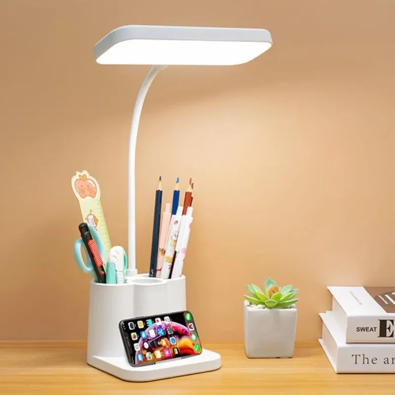 Lampada da tavolo a LED luce a 3 toni protezione per gli occhi luce notturna Desktop ricarica USB apprendimento dormitorio camera da letto comodino lettura notte Ligh
