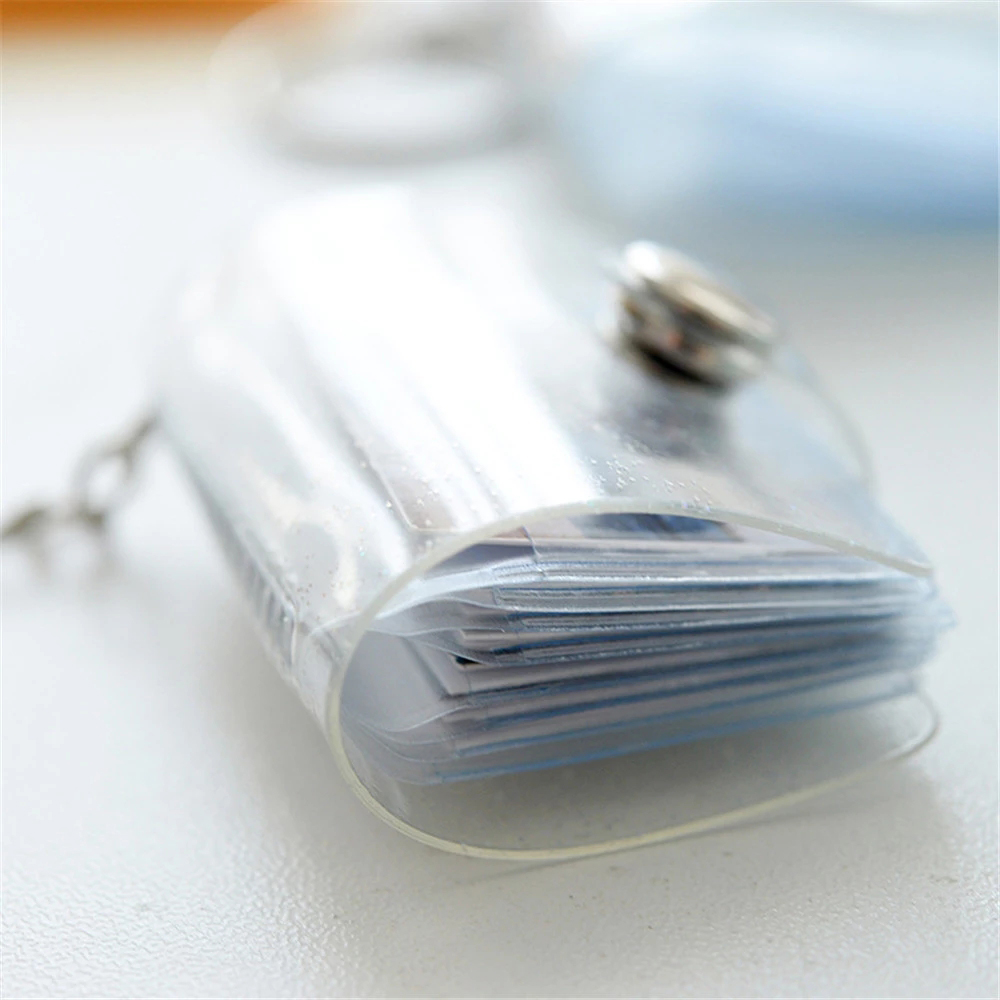 Tarjeta transparente de , 2 pulgadas, 16 bolsillos, soporte para fotos, llavero, tarjetero, carpetas, álbumes, Mini álbum de fotos