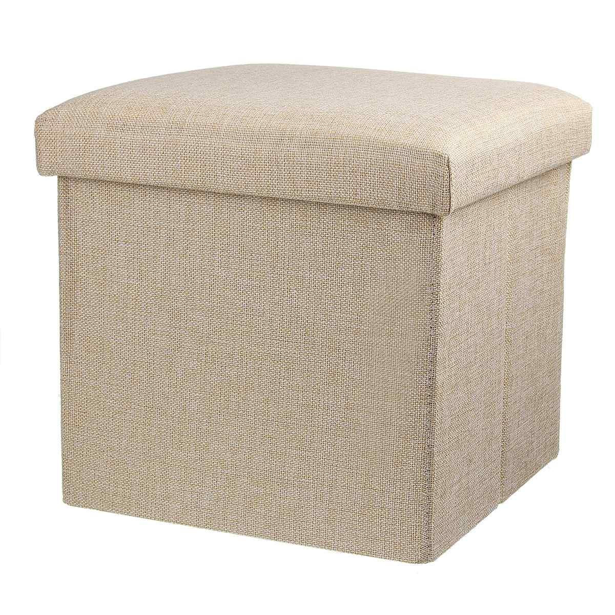 4 färger hopfällbar tyg förvaringspall bänklåda liten soffa minimalistisk konstnärlig stil barnstol fotpall 30*30*30cm: Beige