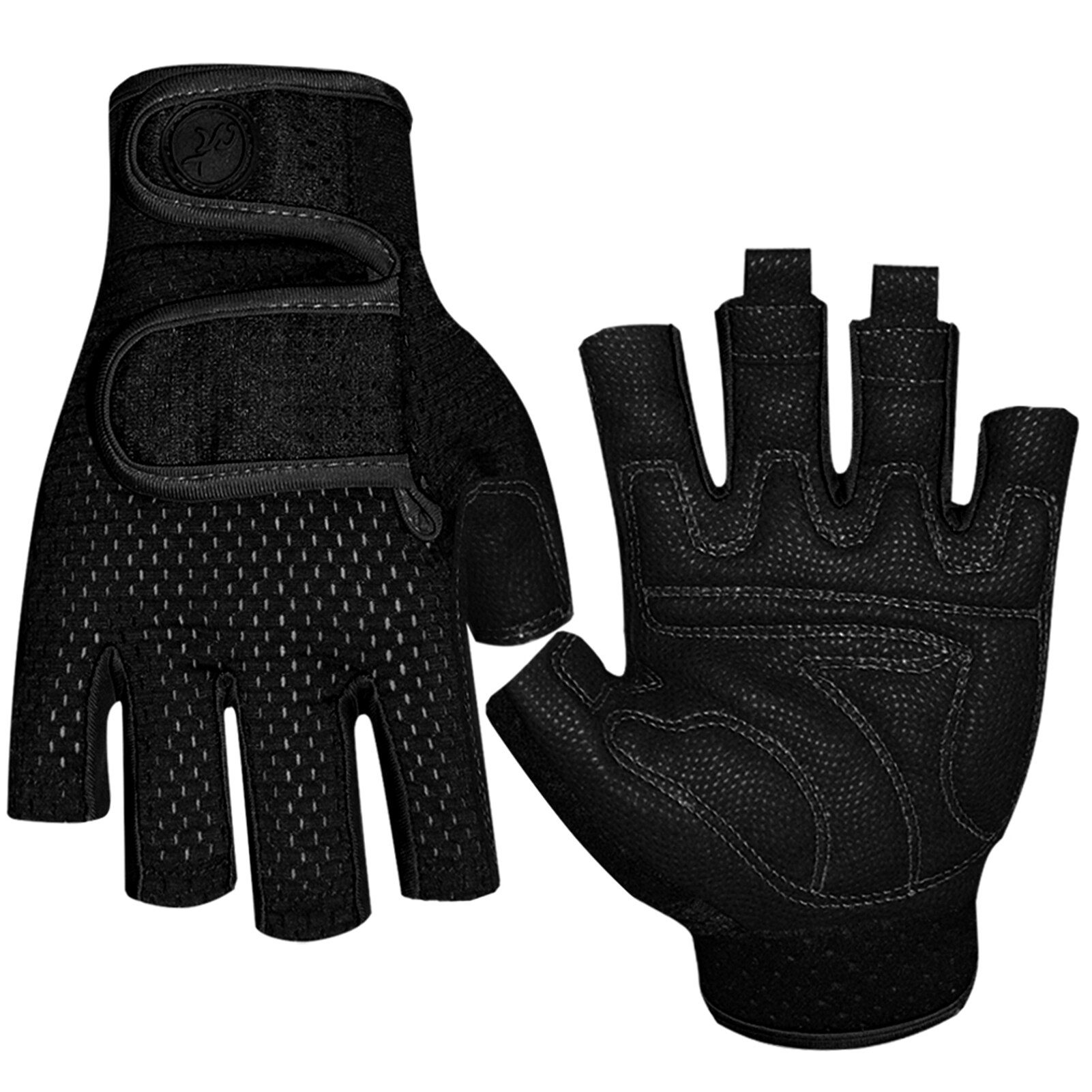 Fingerless Gloves 3/4 Short Finger Cycling Gloves Sailing Glove for Men Women Fishing Kayaking Paddling Sailing Glove: black / S