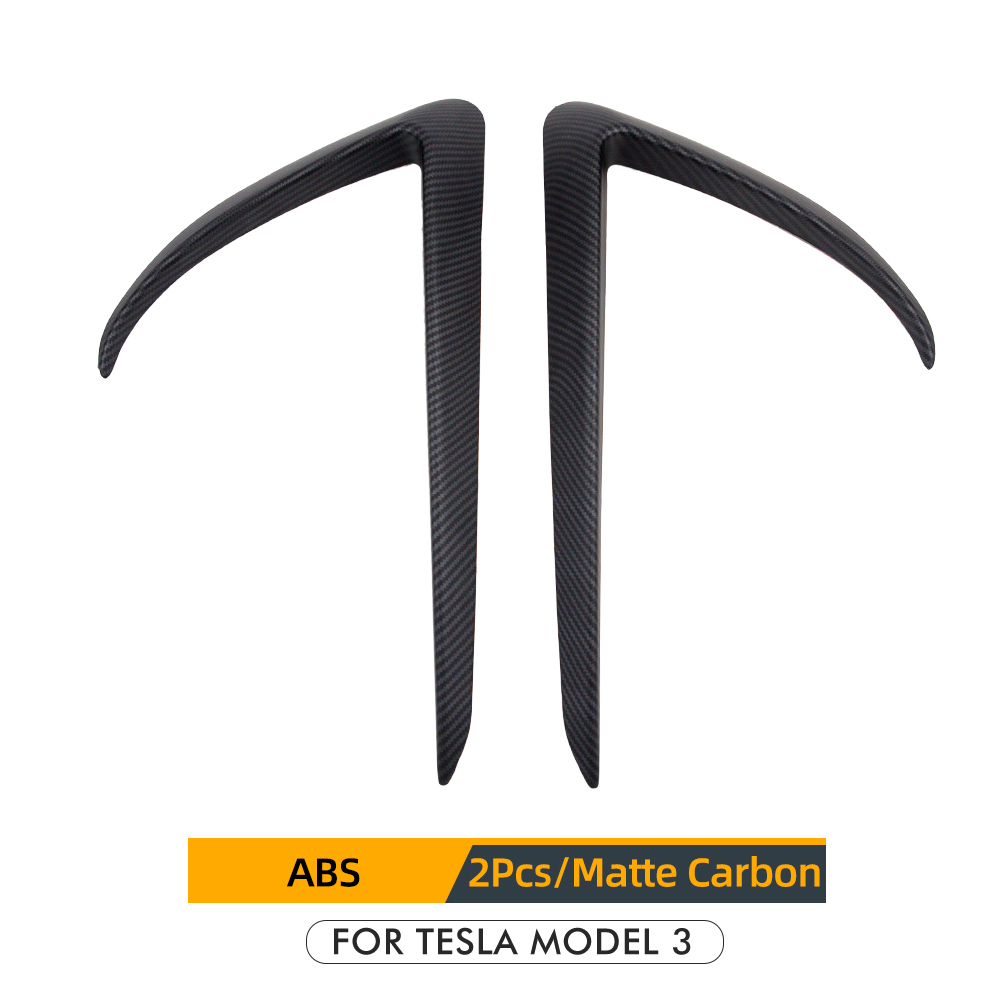 Front Blade Trim Voor Tesla Model 3 Abs Koolstofvezel Auto Styling Decor Modificatie Mistlicht Spoiler Light Blade -2022: Matte Carbon