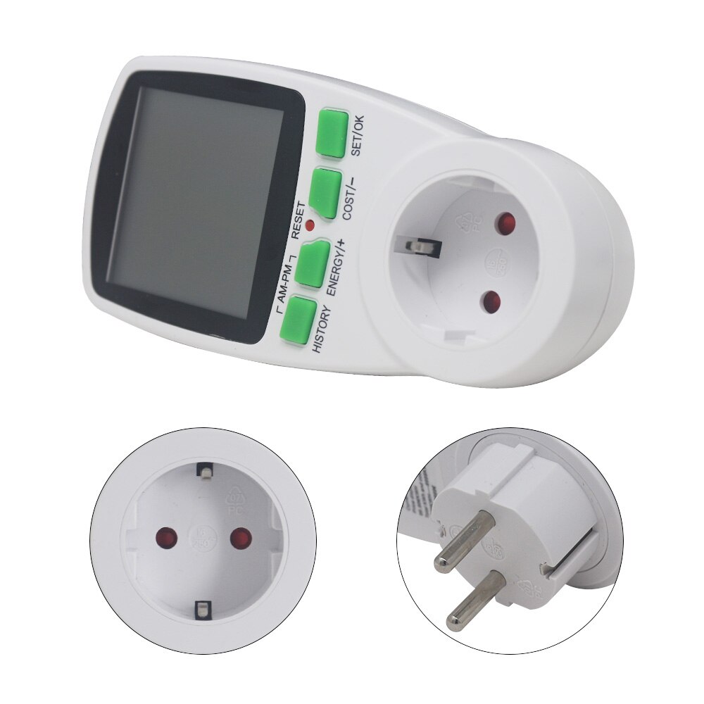 AC Power Energy Meter Digital Wattmeter Monitor Electricity Cost Power Consumption Watt Energy Meter Socket Analyzer