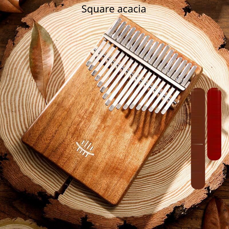 B Plate High-end Thumb Piano Kalimba Beginner 17-tone Keyboard Piano Plate Kalimba Portable Musical Instrument: Square acacia