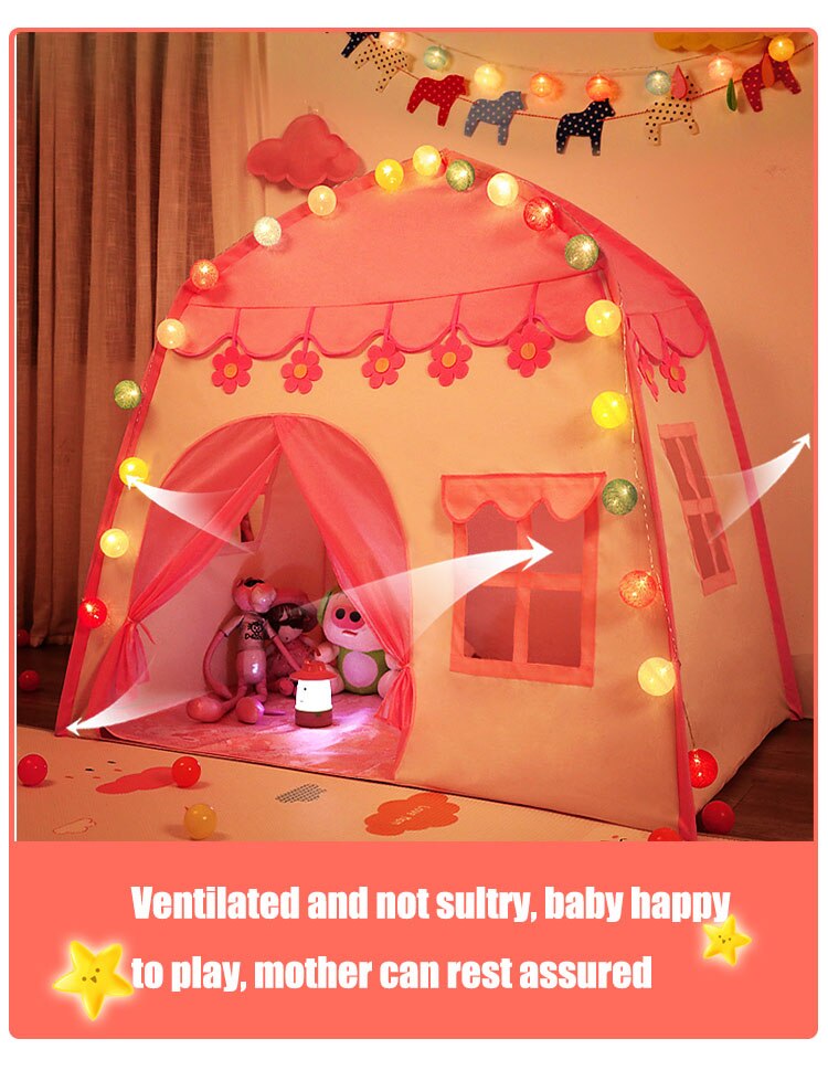 Kids Play Tent Castle Large Teepee Tent for Kids Portable Playhouse Children House for Indoor Outdoor Use for Boys and Girls