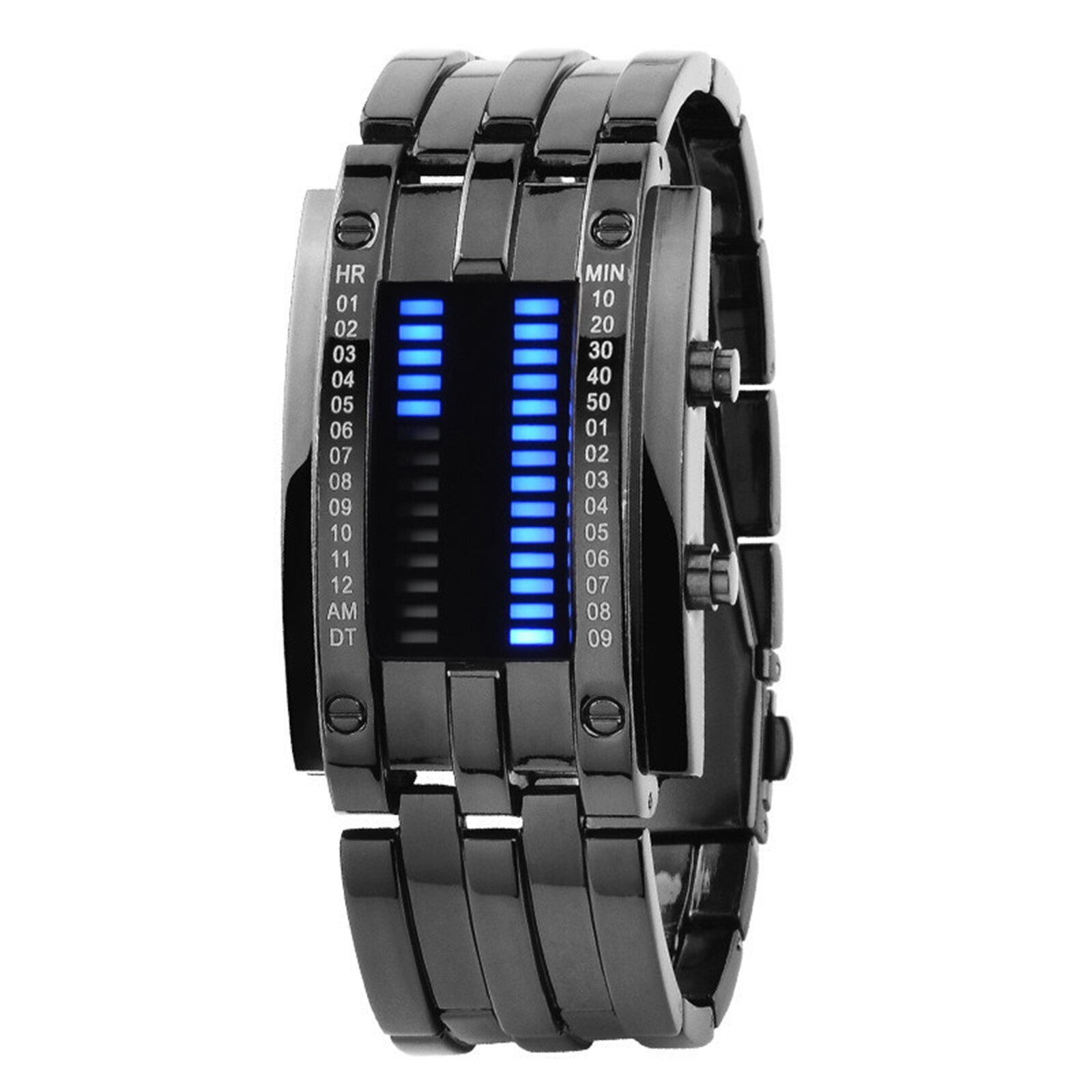 Binary LED Digital Wrist Band Matching Watch for Couple FOU99: black-male