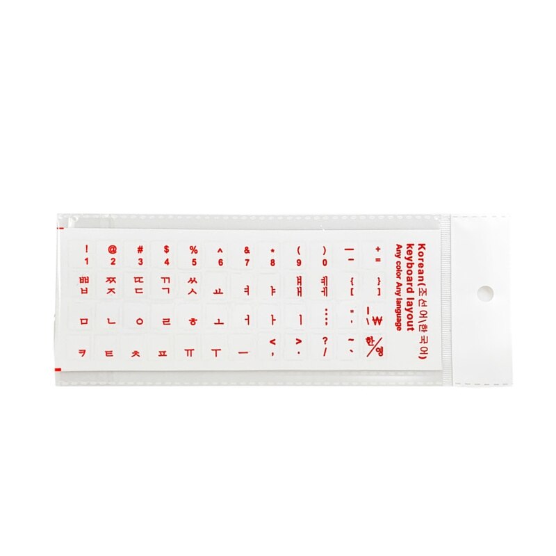 PVC Desktop Keyboard Sticker Korean Keyboard Sticker PVC Keyboard Replacement: Red