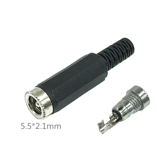 5pcs/lot DC Connector Plug DC USB Welding-Free DC Connector Monitoring Power Plug DC Connector to Terminal 5.5x2.1mm: Orange