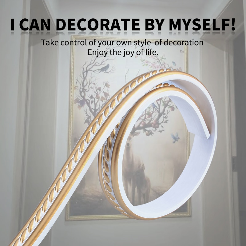 3d pvc väggklister linje ram trim mjuk pvc dekorativ linje kantstång