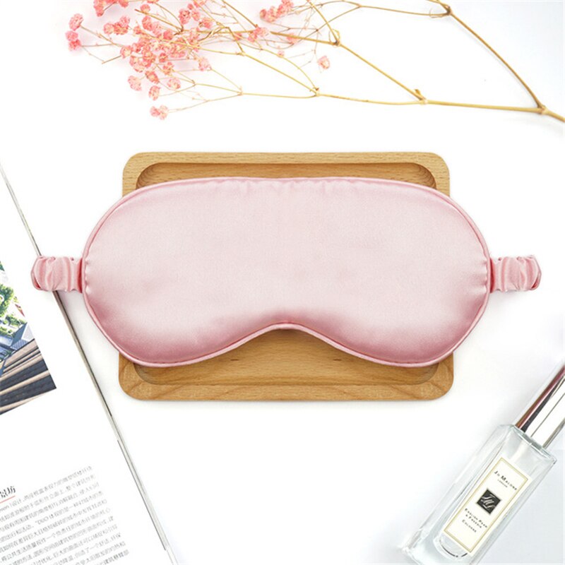 Máscara de seda para dormir 3D, mascarilla para dormir suave y Natural, parche para los ojos, para hombres y mujeres, 1 Uds.: pink
