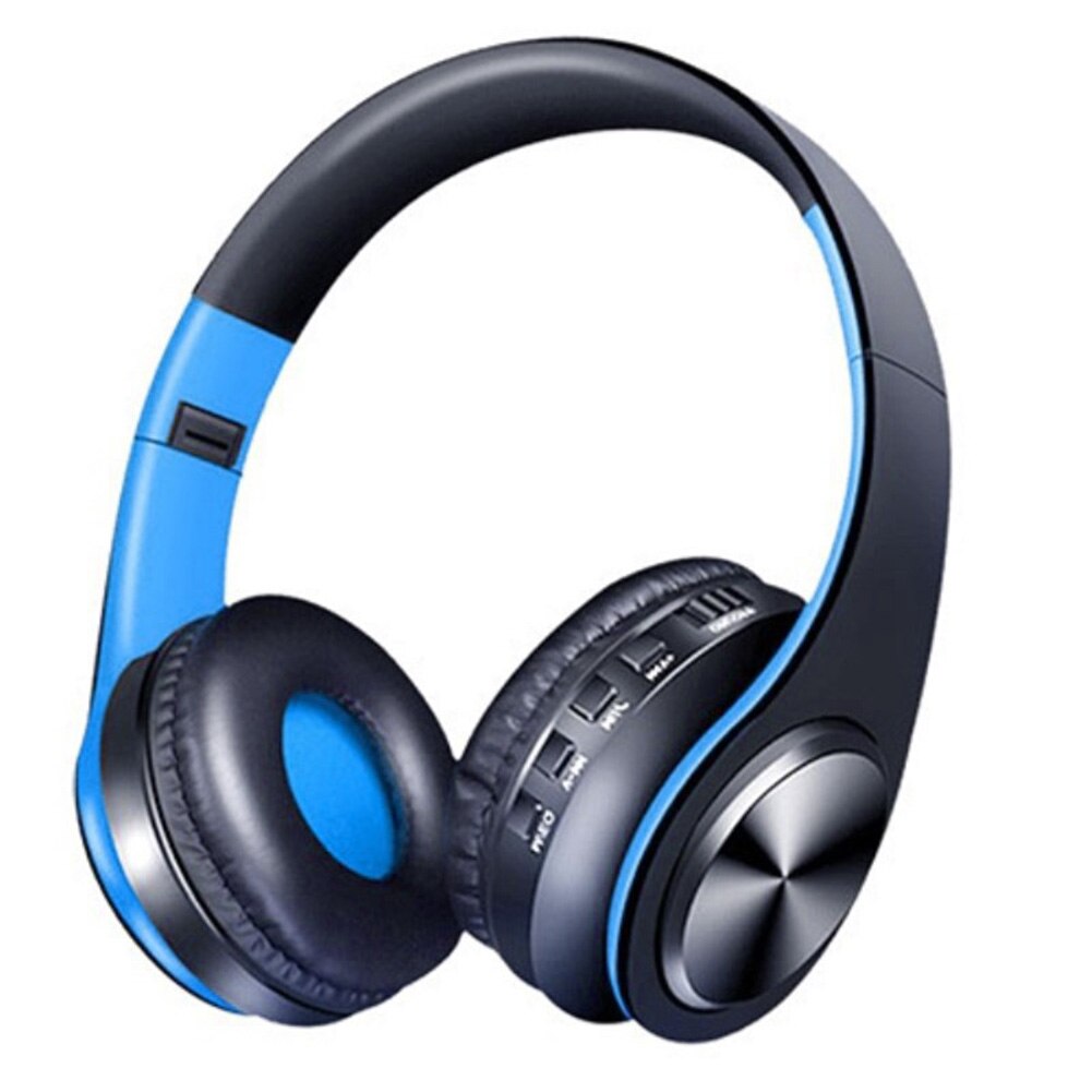 Foldable Over-Ear HiFi Stereo Bluetooth 5.0 Wireless Headphone Sports Headset: Blue