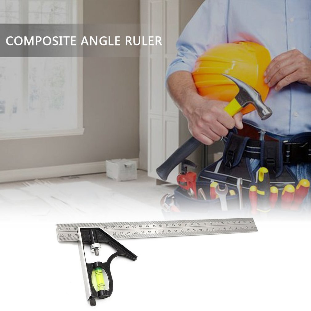 300Mm Angle Square Measuring Tools Set Precise Stainless Steel Aluminium Durable Adjustable Combination Spirit Level