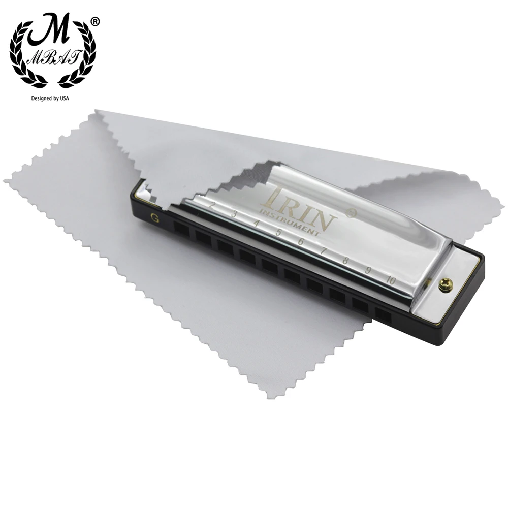 M mbat 10 hull 20 -toners g-tone bluesmunnspill abs-boks nybegynner musikkelsker treblåseinstrument munnspill med etui