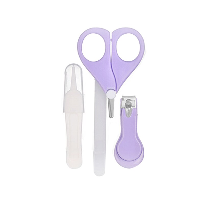 Cortauñas de dibujos animados para bebé recién nacido, recortador, juego de cuidado de uñas, kit de higiene para bebé, tijeras para recién nacidos, cortador de uñas para niños: Purple 4pcs