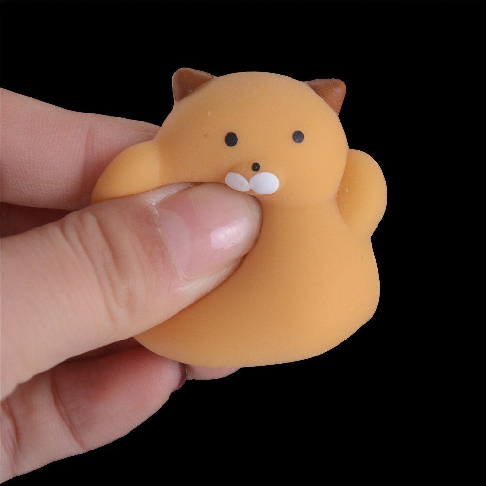 3d söta mjuka katter squishy leksaker telefonrem för mobiltelefon kawaii marshmallow mjuk silikongel härlig leksak finger nypa klämma