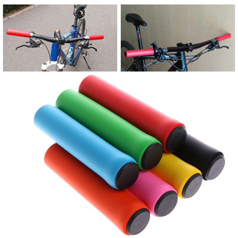 Coloridas empuñaduras de manillar de bicicleta de silicona antideslizantes, manillar de bicicleta de ciclismo, empuñadura de barra suave de montaña, amortiguadores, piezas de bicicleta