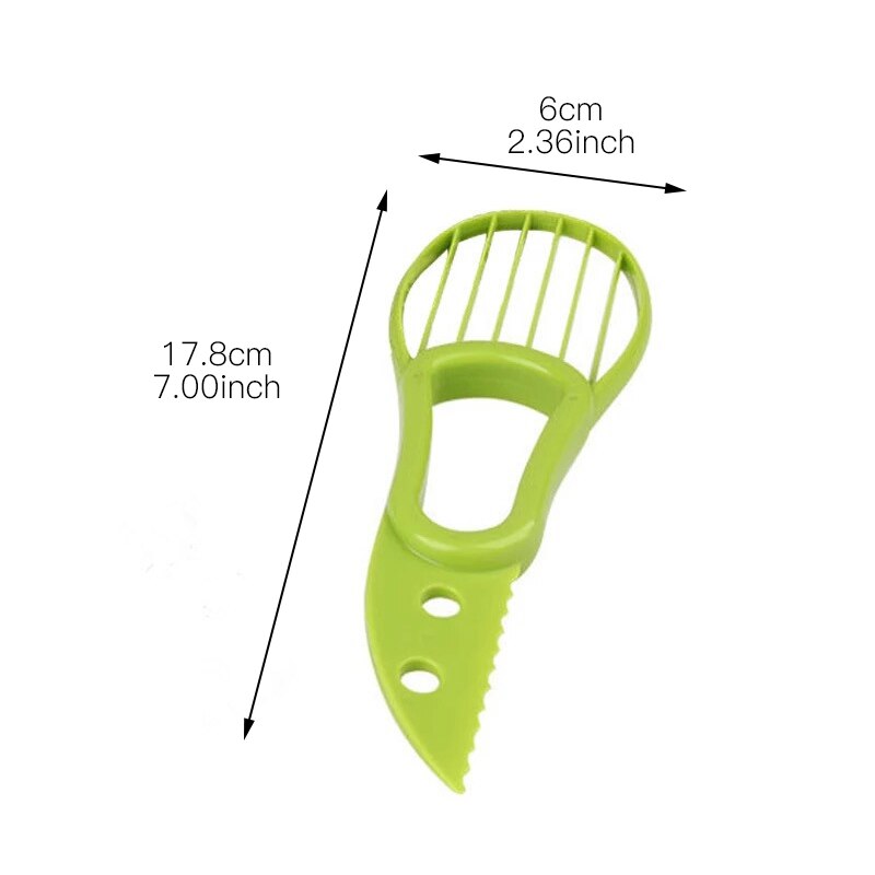 Plastic 3-In-1 Avocado Slicer Cutter Groente Fruit Rasp Mes Multifunctionele Keuken Gadget Accessoires