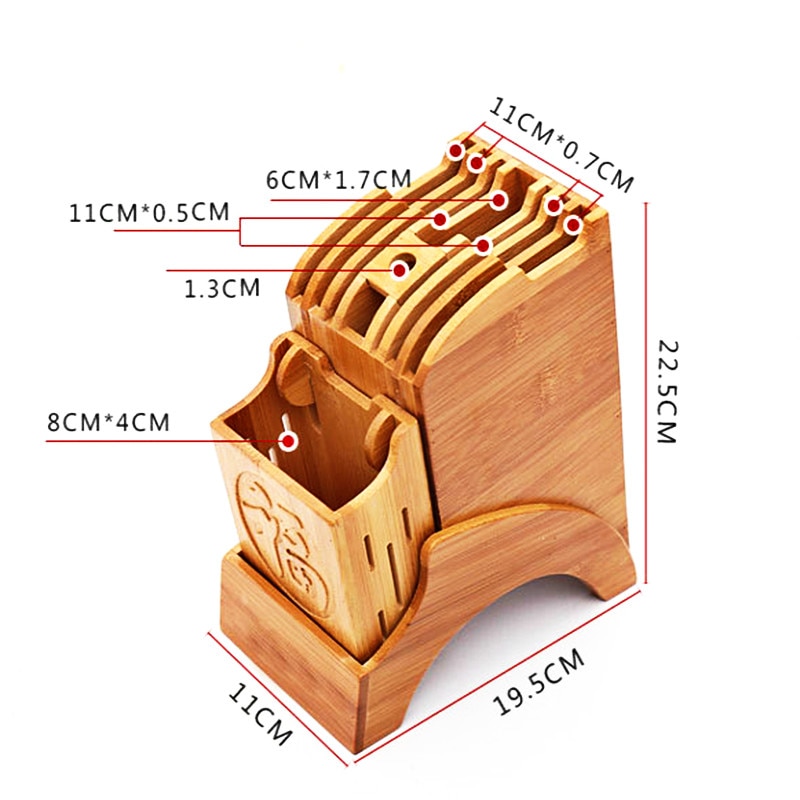 Multifunctional Knife Holder Natural Bamboo Kitchen Supplies Knife Storage Bamboo Holders Chef Knife Block Universal Knife
