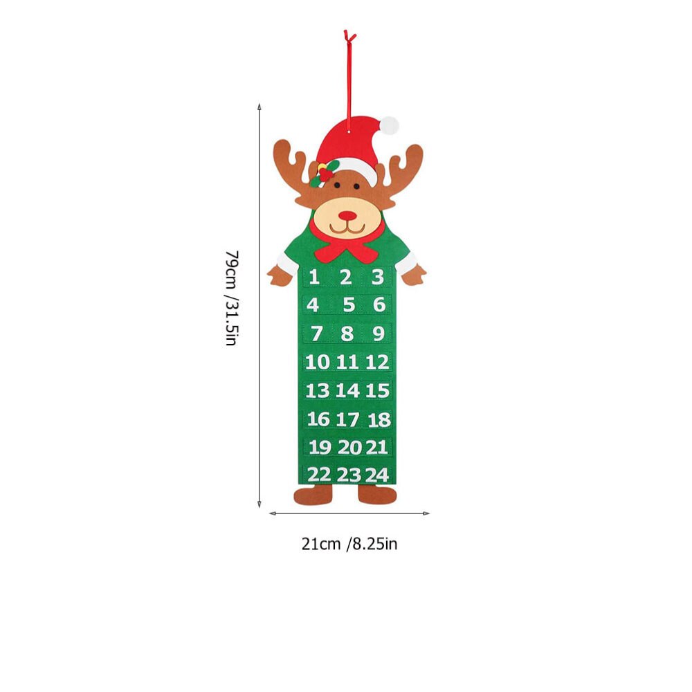 Felt Christmas Advent Calendar Hanging Christmas Tree Countdown Calendar