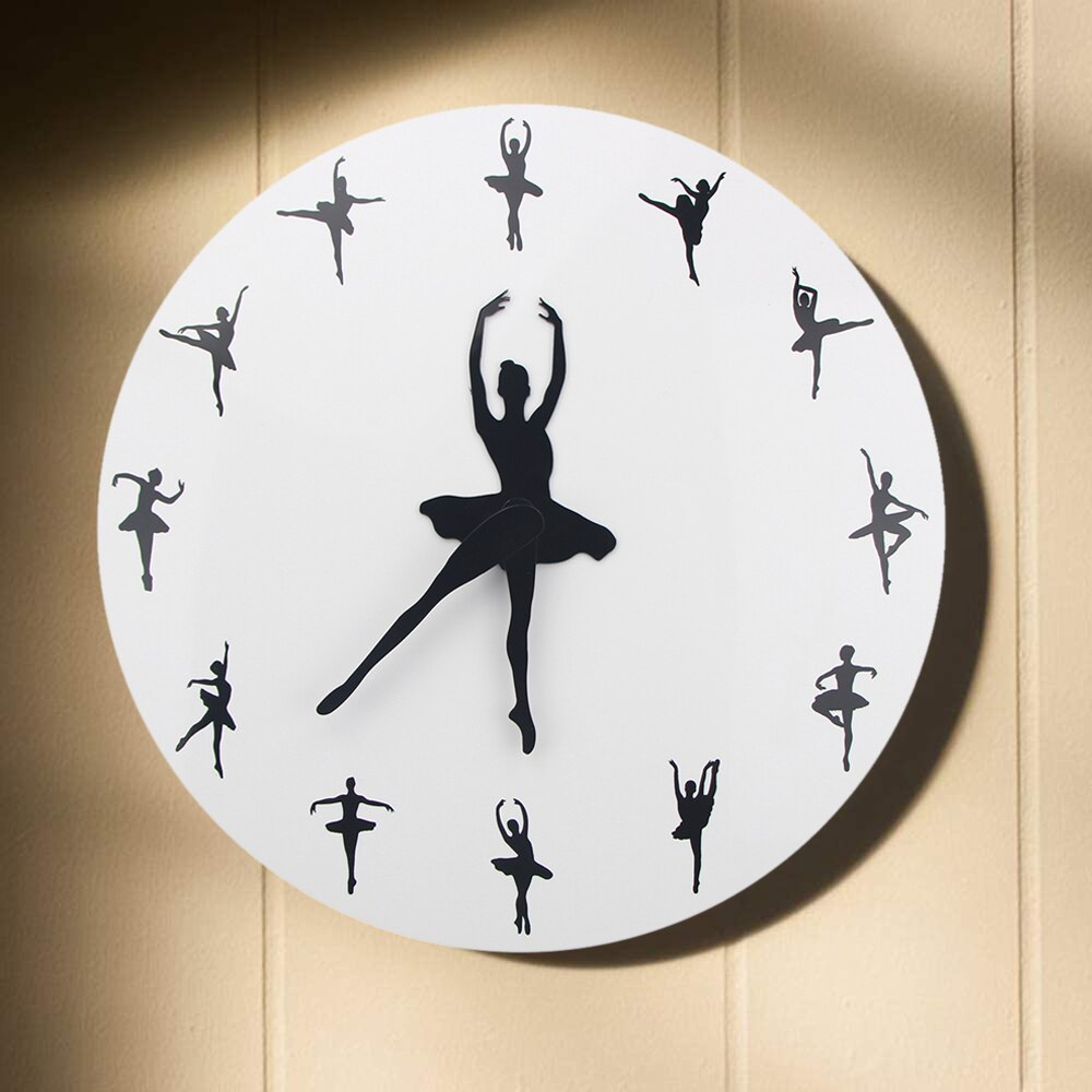 Ballet Wall Clock Modern Wall Clocks Ballet Dancer Charming Ballerina 3D Wall Clock Decor Unique for Ballerina