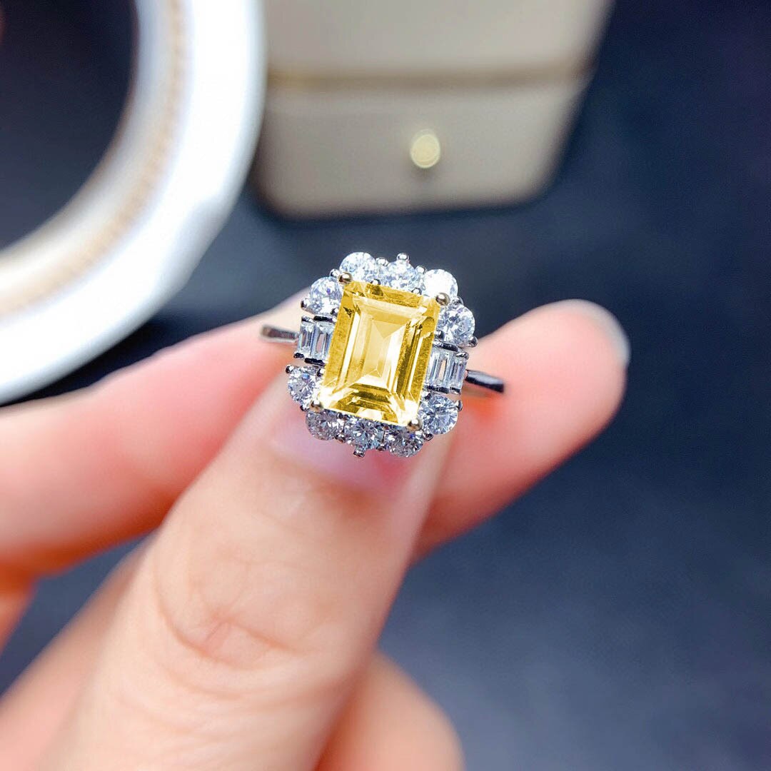 Vintage cielo azul piedra de topacio anillo de plata de las mujeres anillo de Zircón DE BODA Natural colorido gema anillo de lujo joyería fina