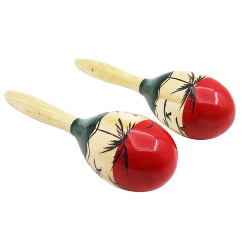 1 par de Maracas de madera grandes, sonajero de maraca de arena, instrumento Musical de percusión para chico, juegos de para niños: Default Title