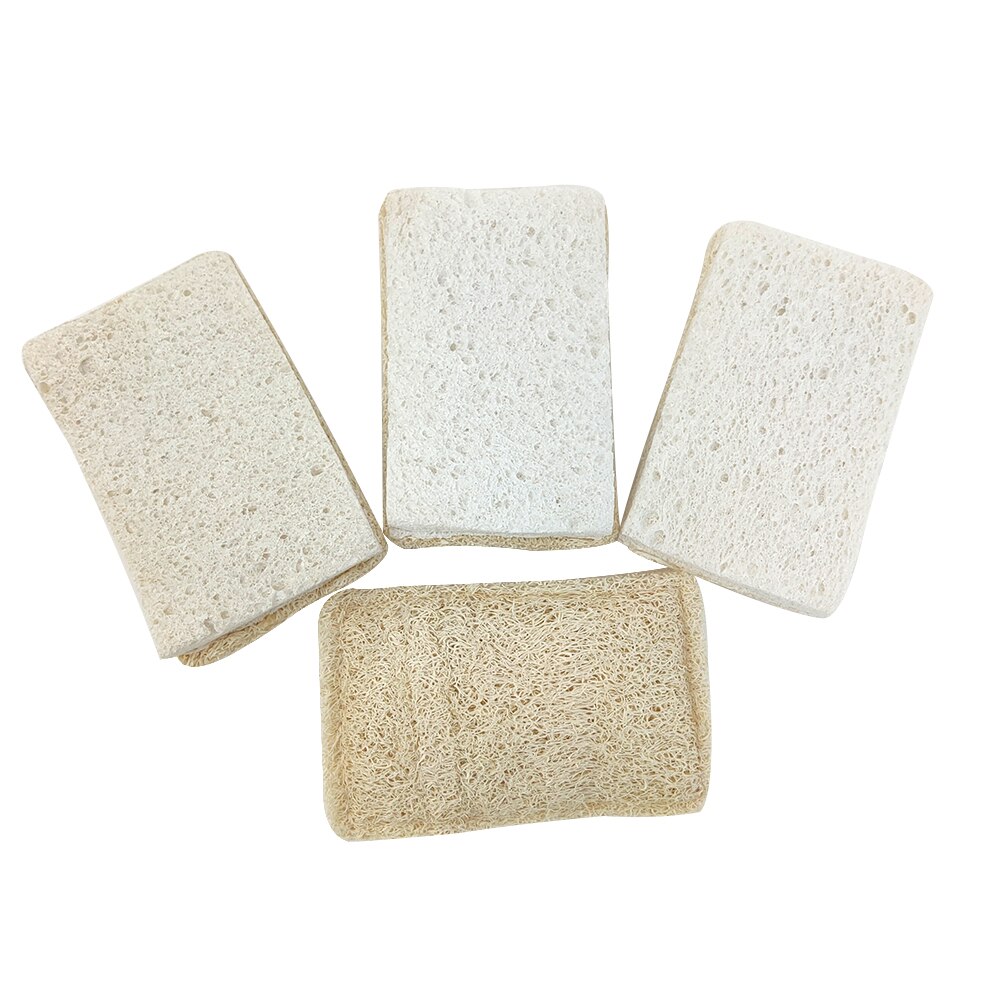 2PCS Eco Kitchen Sponge Pure Handmade Multilayer Natural Loofah Scrubber Anti-oil Dish Cleaning Brush