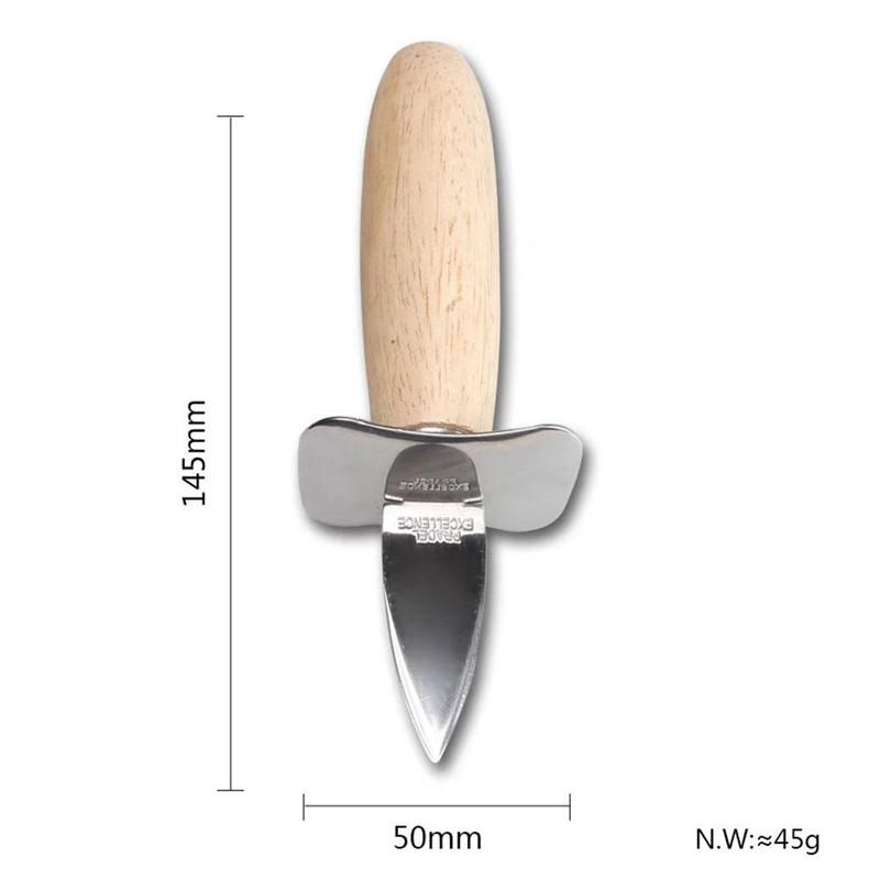 1pc Portable Stainless Steel Seafood scallop pry knife with wooden handle Oyster knives Sharp-edged Shucker Shell Seafood Opener