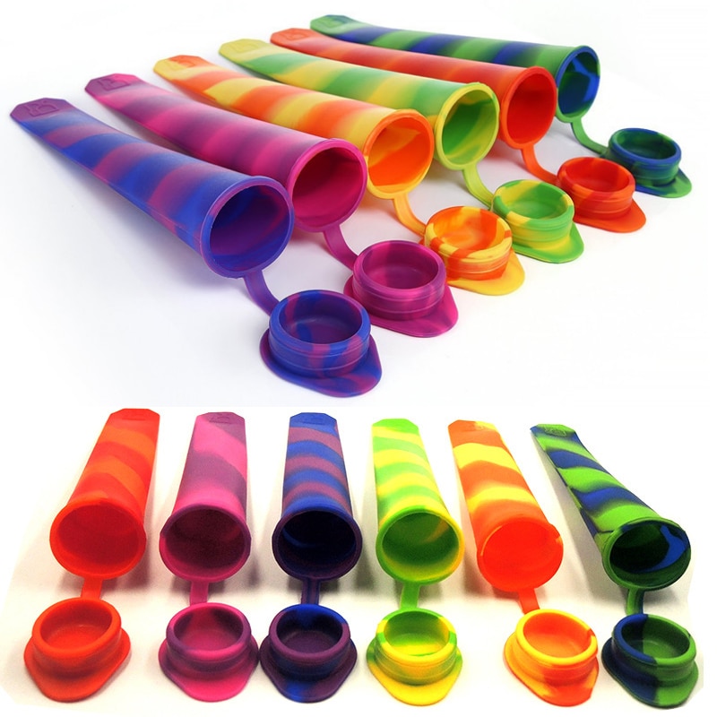 1 sztuk formy silikonowe rurki lodu z pokrywkami dla Makng kolorowe lody jogurt Popsicle lato picia DIY akcesoria kuchenne