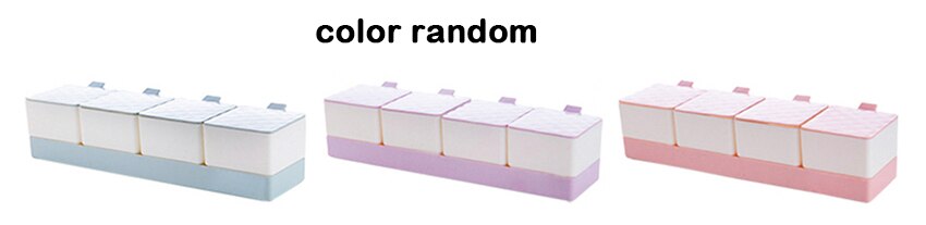 Plastic Seasoning Jar Set Kitchen Condiment Box Cruet Salt Pepper Seasoning Box Condiment Bottle with Lid Salt Pepper Containers: 4 boxes