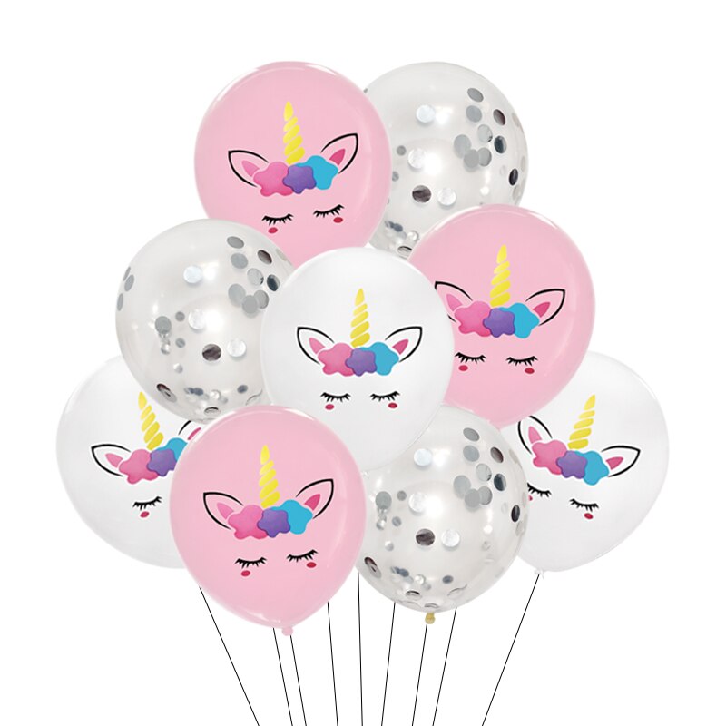 7 stk/parti regnbue enhjørning fest ballonger enhjørning bursdag dekorasjon nummer ballong barnebursdag fest baby dusj dekor globos: Flis 10 stk