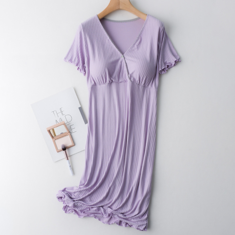 Camisones de lactancia materna para Hospital, ropa de maternidad, pijama de lactancia, vestido de embarazo: Azul / 3 XL