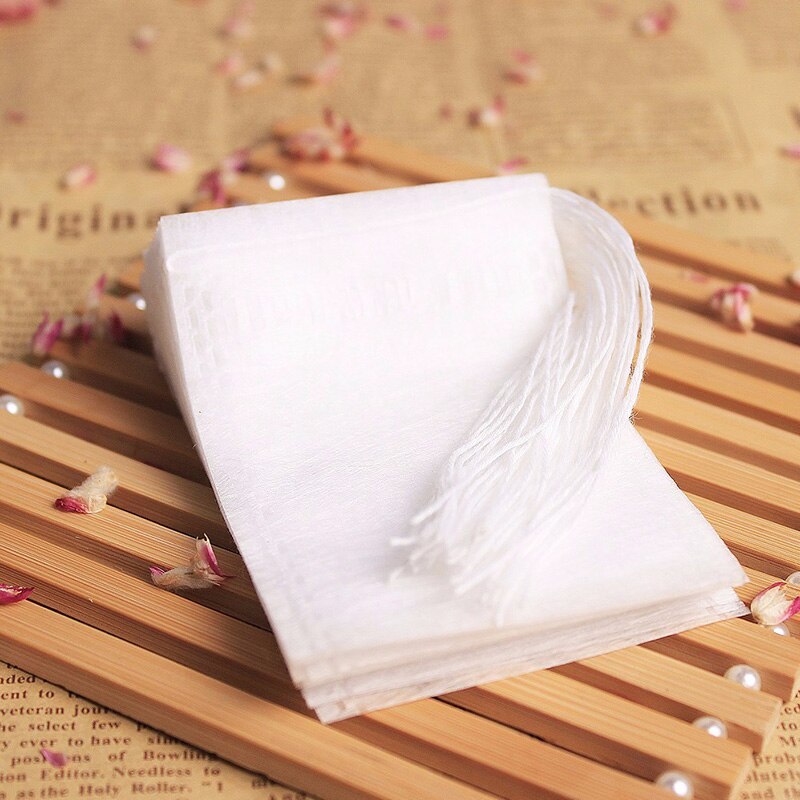 100pcs Non Woven Empty Tea Bags String Seal Filter Herb Loose Disposable Tea Bags Convenient Essential Tools F0010