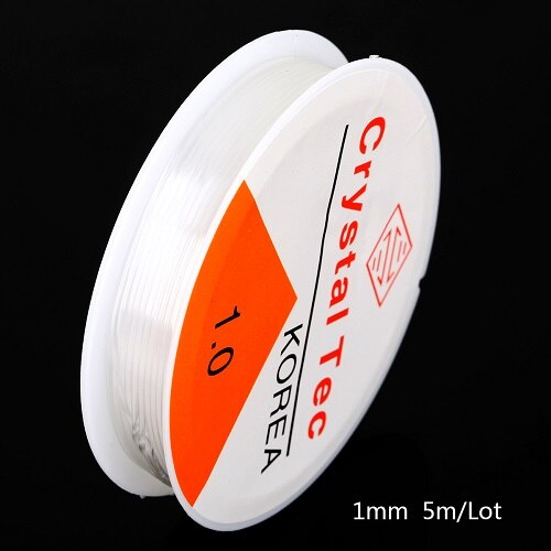 Mode 5/8/10/12/15 Meter/Roll Lengte Diameter Crystal Elastisch string Discussie Voor DIY Ketting Armband Sieraden: 1.0mm 5M