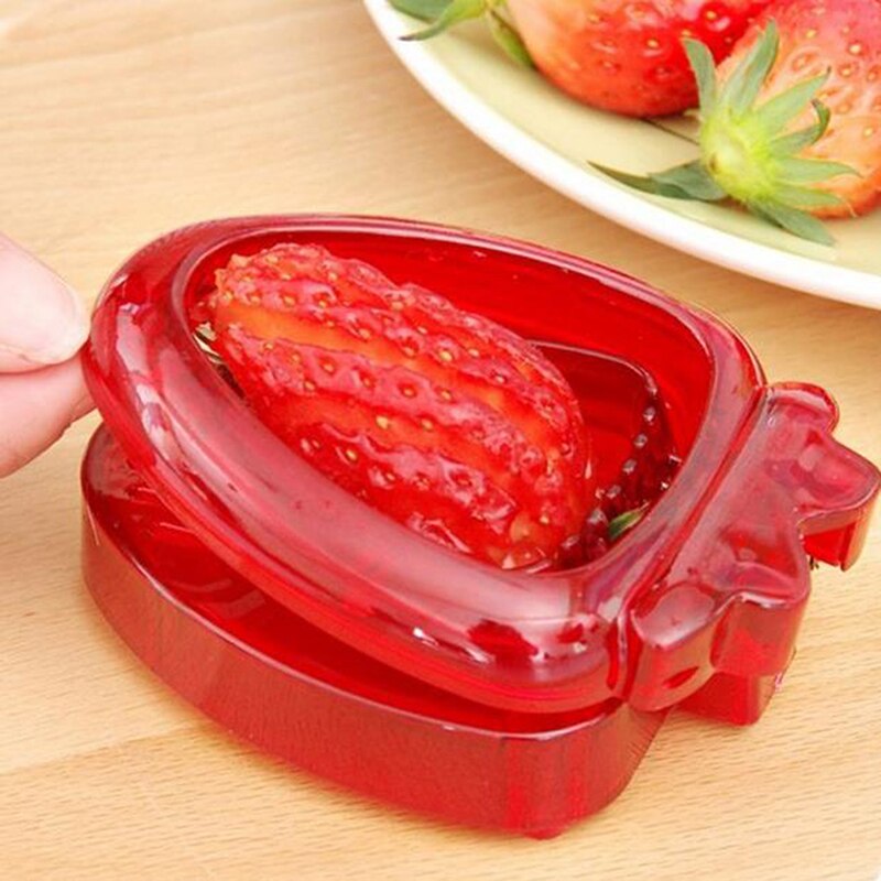 Strawberry Slicer Fruit Cutter Carving Tool Salad Cutter Stainless Steel strawberry cutter Fruit slicer Portable Kitchen Gadgets