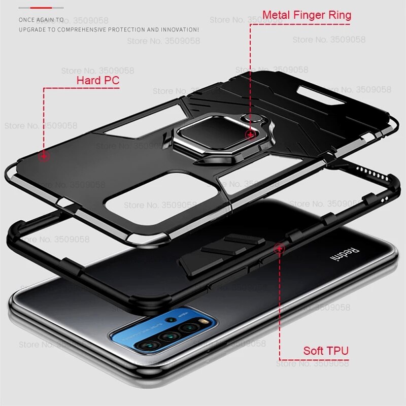 Armor Shockproof Coque Voor Xiaomi Redmi 9 T Case Voor Redmy 9 T 9 T T9 Redmi9T Funda Hard Pc auto Magnetische Houder Bescherm Ring Cover