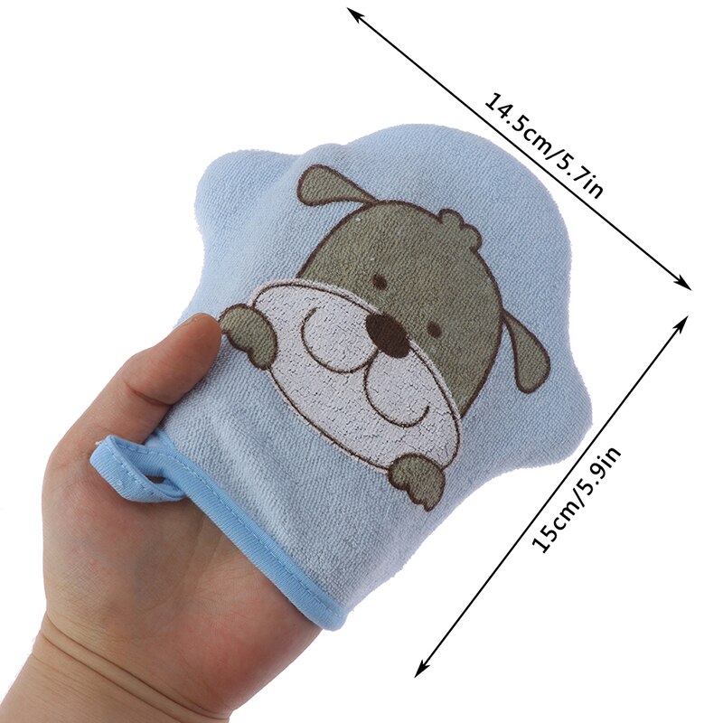 Esponja de baño para bebé, cepillo de ducha de algodón, supersuave, lindo Animal de esponja, Bola de toalla para frotar en polvo para bebés y niños: blue
