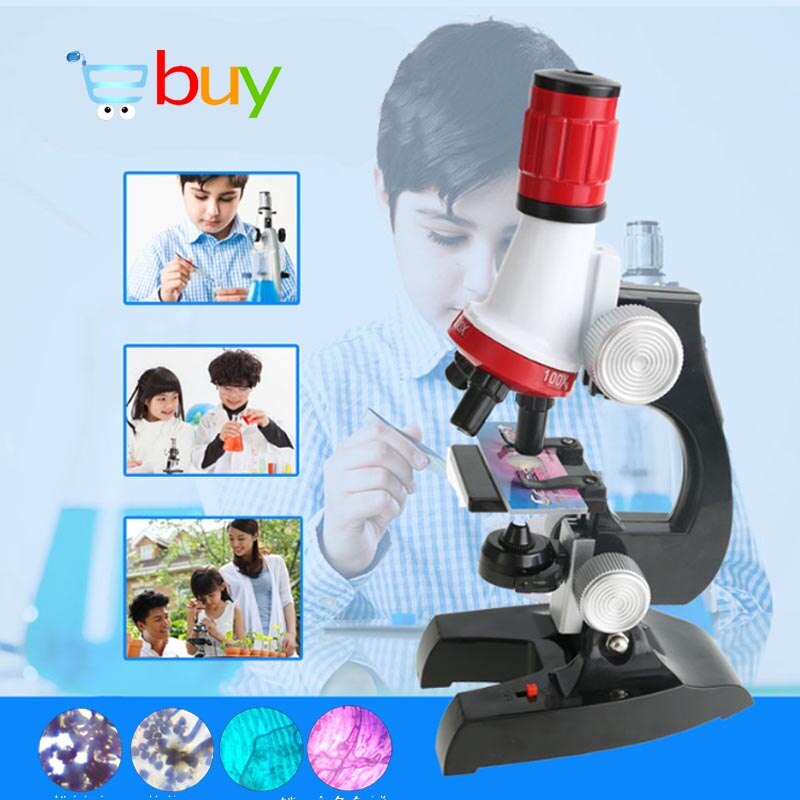 Kit de microscopio 1200X para niños y 12 Uds. De diapositivas de muestras biológicas preparadas, instrumentos de laboratorio, juguetes educativos de ciencia, para niños