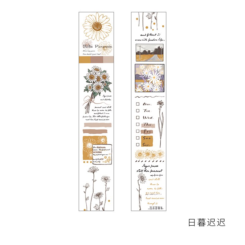 Retro Natural Collage Series Bullet Journal Washi Tape Plants Decorative Adhesive Tape Diy Scrapbooking Sticker Label Stationery: 2