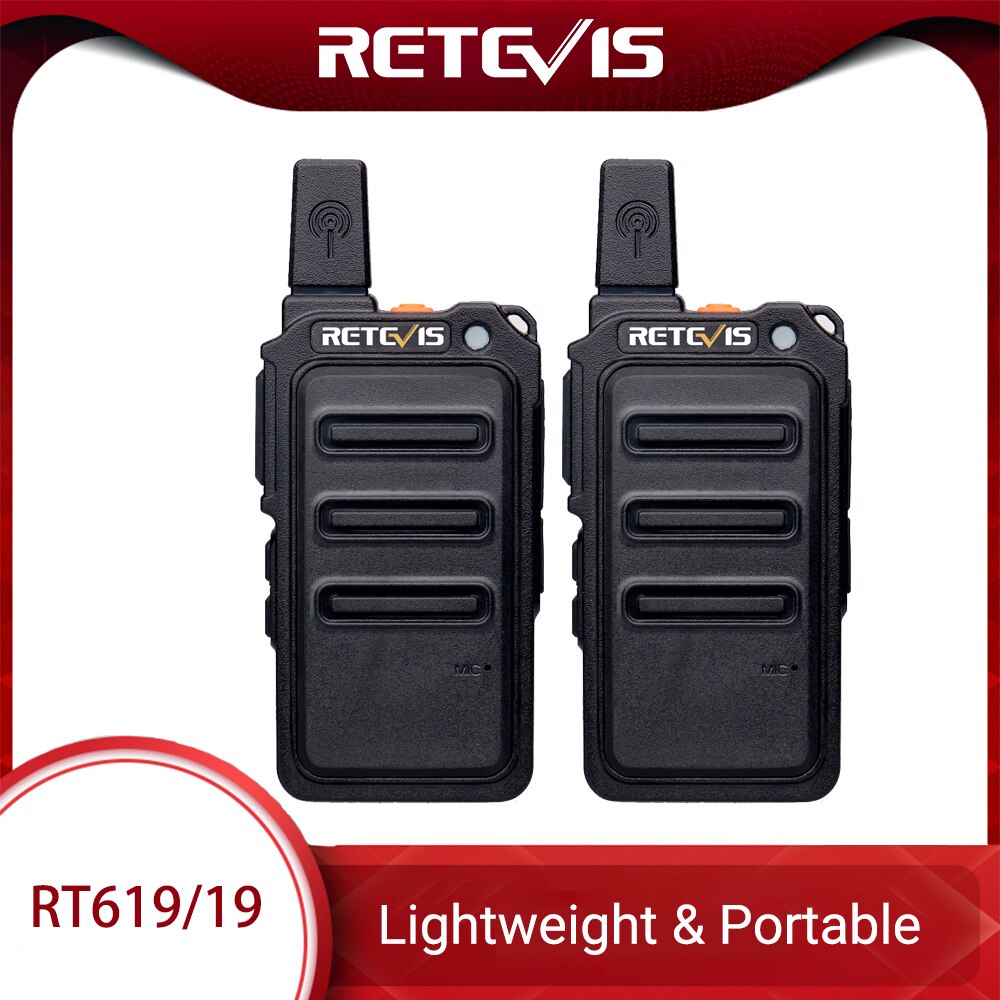 Mini Walkie Talkie 2Pcs Retevis RT619 Pmr Radio PMR446 Ultradunne Romp 1-2Km Handige Twee-weg radio Frs RT19 Voor Wandelen/Camping