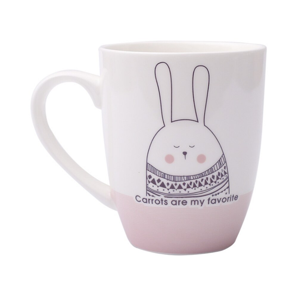 Cartoon cute ceramic cutlery children's dinner plate steak plate breakfast plate dessert plate and cup: cup of rabbit