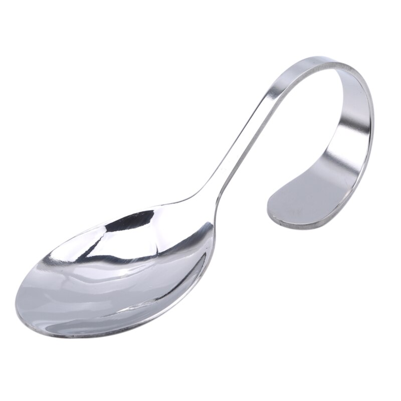 empuñadura curva redondo cuchara punta cuchara Tenedor de ensalada postre cucharillas accesorios de cocina: oval spoon