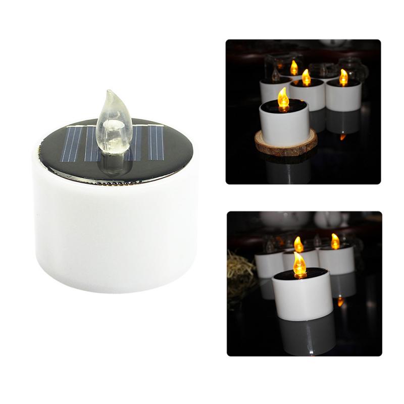 1PCS Solar Powered LED Candles Light Votive Tea Lights Flameless Rechargbale Candles Lights Solar Candles Lamp Home Decor Tools