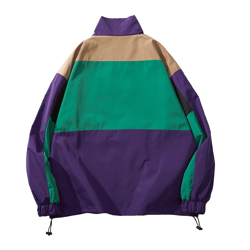 Bonita Vida Hip Hop chaqueta cortavientos hombre Vintage Color Harajuku estilo bolsillos cremallera chaqueta Casual pista ropa de calle