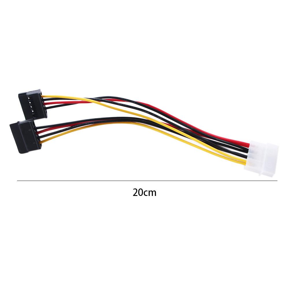 Cable de alimentación SATA Molex IDE de 4 pines a 2 Serial ATA macho a hembra, Cable adaptador SATA, Cable de extensión de alimentación, Cable de alimentación de controlador duro