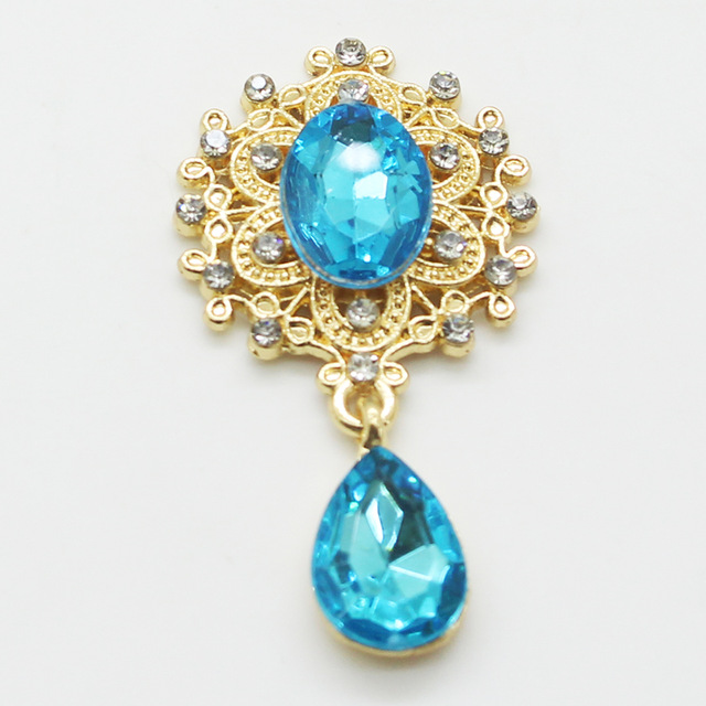 5 flache broschenanhänger, 25*45mm zarte, glänzende broschen aus goldfarbenem metall, dekorative kristall-hochzeitseinladungsideen: 12