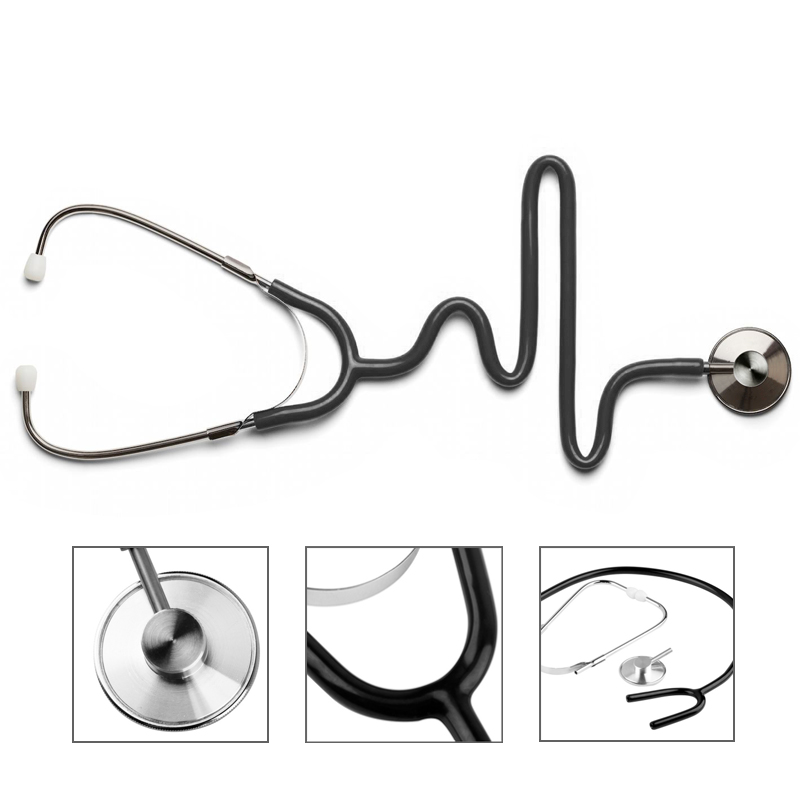 Enkelt rør økonomisk bryststykke af aluminiumslegering hjemmelæger sygeplejerske klinisk sød studerende kardiologi stetoskop