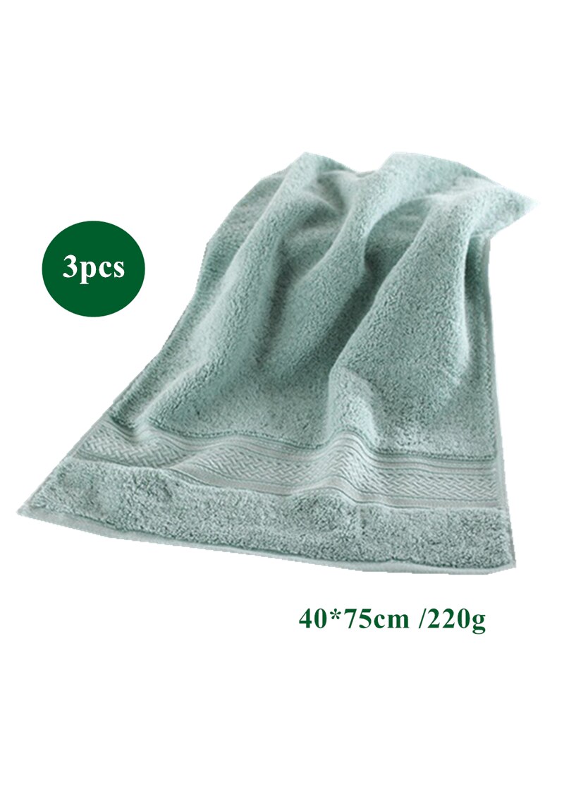 3 stk/parti egyptisk bomuld ansigtshåndklæder badeværelse rejse fitnesscenter hotel håndklæder til voksne 40*75cm superabsorberende frottéhåndklæder: Blå